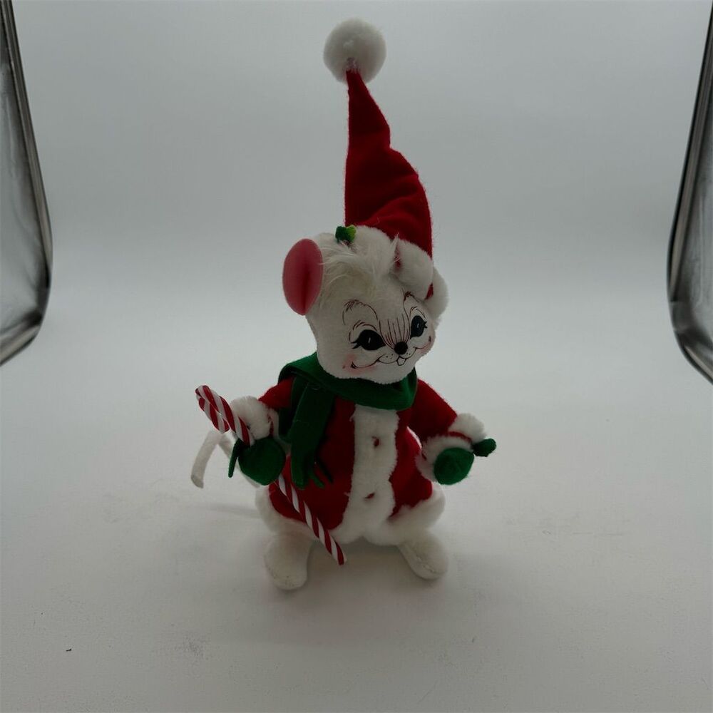Annalee Christmas Peppermint Twist Mouse Figurine Holiday Decor